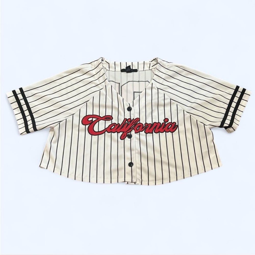 Striped California Baseball Jersey Top